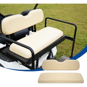 Golf Cart Universal Rear Replacement Cushions for EZGO/Club Car/Yamaha with Flip Rear Seat Kit, Black,2 Piece Set, Beige