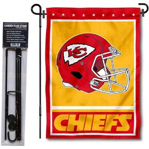 WinCraft Kansas City Chiefs Football Garden Flag and Pole Stand Holder
