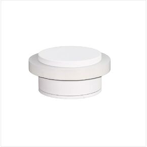 EVI Herrajes | White Door Stop | Modern Design | H:0.82“ - W:1.37" | Adhesive or Screw Installation Included | Natural Silicone Protection | Floor Door Stop