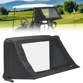 KEMIMOTO Foldable Rear Golf Cart Rain Cover Golf Bag Cover for 2 Passenger Golf Cart Compatible with Club Car Tempo