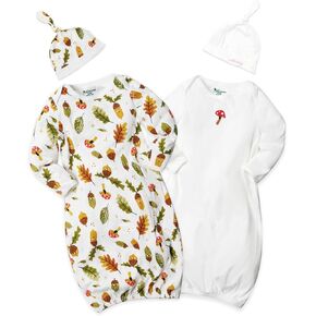 Newborn Unisex Baby Boys Girls Cartoon Sleeper Gown Long Sleeve Nightgown Sleepsuits with Hats, 0-3/0-6 Months