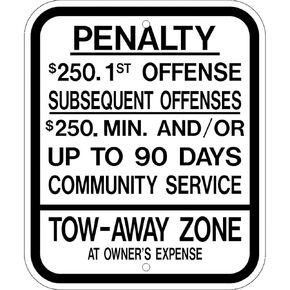 ZING 2696 Eco Parking Sign, Handicapped Parking Penalty, New Jersey, 12Hx10W, Engineer Grade Prismatic, Recycled Aluminum