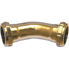 LASCO 03-3861 1-1/4-Inch Chrome Plated Brass Slip Joint Both Ends 45-Degree Elbow with Nuts and Washers