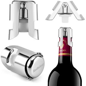 Sparkling Champagne Bottle Stoppers, 3-Pack Champagne Stoppers - Stainless Steel Wine Bottle Stoppers, Champagne Corks Vacuum Wine Storage Aerator Aerator Bottle Cap Sealer, 2024423