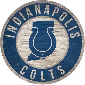 Fan Creations Indianapolis Colts Wood Sign 12 Inch Round State Design