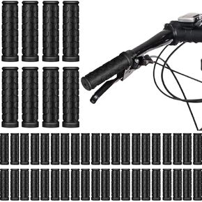 48 Pcs Bike Handle Grips Non Slip Rubber Bicycle Handlebar Grips Black Replacement Bike Grips Tricycle Wheelchair Mountain Bike BMX MTB