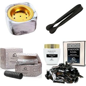 Arabian Incense (Bakhoor) Kit & Discovery Set – Complete Starter Bundle with Mini Burner, Tongs, Charcoal Rolls & 10 Premium Seasonal Samples – Perfect for Traditional & Modern Aromatherapy