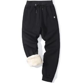 PEHMEA Fleece Joggers Pants for Men Winter Active Running Sherpa Lined Sweatpants