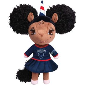 Howard University (Bison Logo) Unicorn Doll with Afro Puffs - 14 inch