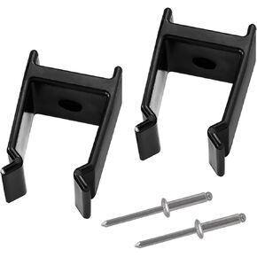 Bimini Top Pole Clips Pontoon Top Bimini Support Pole Brackets for 1-1/4 inch Boat Bimini Top Hardware Square Frames Tube - 2 Pack Black
