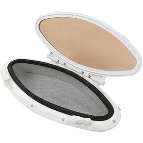 Marine Hatch Porthole Window, Oval Opening Portlight Window Waterproof Anti Sturdy 470x210mm with Screen for Yacht