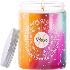 IZIDDO Candles Gifts for Women,Lucky Zodiac Birthday Candles,Unique Gift 12 Constellation Scented Candles,Cinnamon Aromatherapy Candle,9.5oz Long Lasting Soy Wax Candle Gifts for Men,Friends