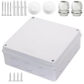 Junction Box, Zulkit Project Box with Reserved Holes IP65 Waterproof Dustproof Electrical Box ABS Plastic Project Enclosure White 5.9 x 5.9 x 2.8 Inch