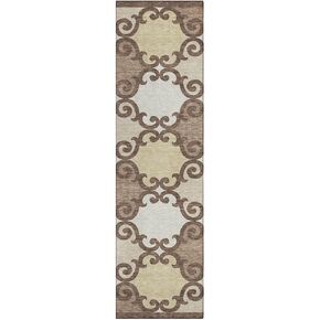 Addison Rugs Chantille ACN883 Brown 2'3" x 7'6" Indoor/Outdoor Hallway Runner Rug, Machine Washable, Stain Resistant, Easy Clean, Non Shedding, for Kitchen, Bathroom, Laundry and Bedroom