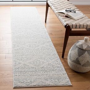 SAFAVIEH Tulum Collection Runner Rug - 2' x 9', Ivory & Light Grey, Moroccan Boho Tribal Design, Non-Shedding & Easy Care, Ideal for High Traffic Areas in Living Room, Bedroom (TUL272G)