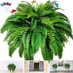 DEKABR 88 Branches Large Artificial Ferns, 48IN Artificial Boston Fern Large Hanging Plant, Artificial Ferns That Look Real, Long time Keep,For Home,Office,Patio,Garden Indoor Outdoor Decoration-1Pack