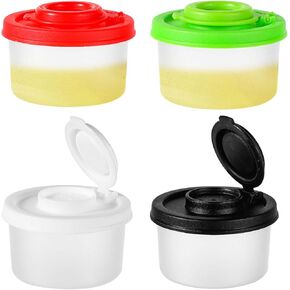 4pcs Small Spice Container Jars, 2.17x2.17x1.50in Mini Seasoning Bottle Set Transparent Salt and Pepper Shakers Dispenser with Lids Kitchen Gadgets Essentials for New Home Restaurants Hotel Picnic