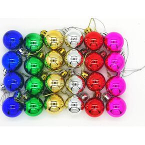 24 Pack Christmas Balls Ornaments Mini Shatterproof Ball for Christmas Tree Decorations 1.2 Inch (Multicolor)