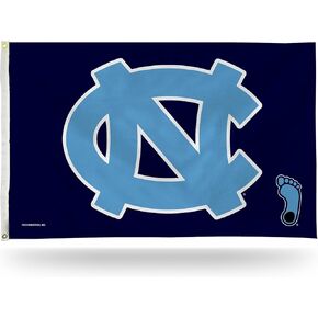 Rico Industries NCAA North Carolina Tar Heels UNC Interlock Logo Navy 3' x 5' Banner Flag Single Sided - Indoor or Outdoor - Home Décor