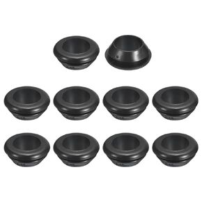 uxcell 20 Pcs Rubber Grommets, 18mm ID 22mm Drill Hole Double Sided Hollow Firewall Hole Plugs Round Electrical Wiring Gasket, Black