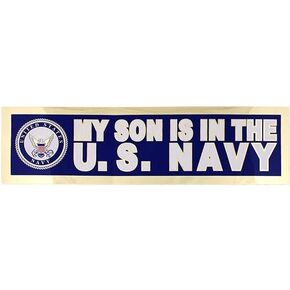 My Son Is In The U.S. Navy Metallic 11.5" Bumper Sticker
