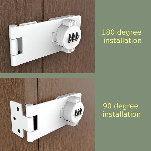 Keyless Combination Lock – 3-Digit Combination Lock for Cabinet Doors – Twist Knob Hasp Latch Lock with Password Code – Zinc Alloy Cabinet Door Latch for Kitchen Drawers, Cabinets, Cupboard (Black) in Kuwait