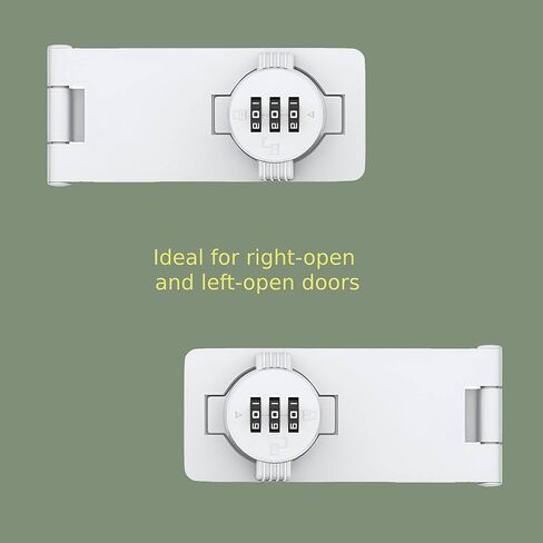 Keyless Combination Lock – 3-Digit Combination Lock for Cabinet Doors – Twist Knob Hasp Latch Lock with Password Code – Zinc Alloy Cabinet Door Latch for Kitchen Drawers, Cabinets, Cupboard (Black) in Kuwait