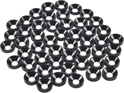 [50PCS] M4 Finishing Countersunk Washers, Anodized Aluminum Alloy, Head Washers Gaskets Cup Shim for Screw RC/FPV/PC/Drone/Mechanical Accessories Parts, Black in Kuwait