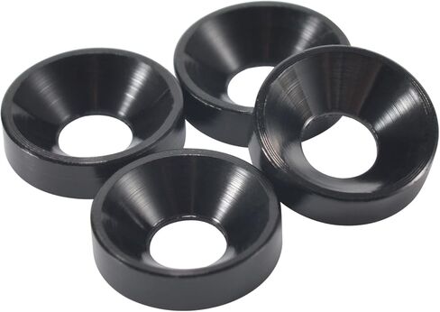 [50PCS] M4 Finishing Countersunk Washers, Anodized Aluminum Alloy, Head Washers Gaskets Cup Shim for Screw RC/FPV/PC/Drone/Mechanical Accessories Parts, Black in Kuwait