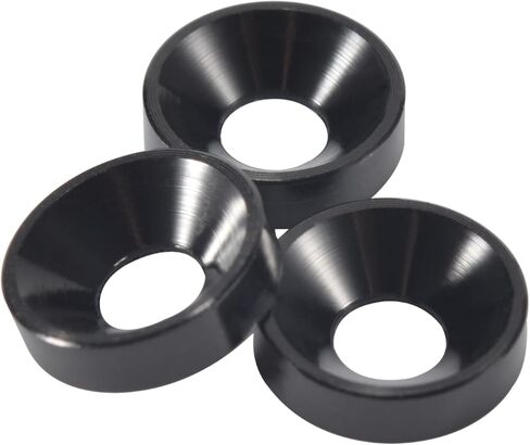 [50PCS] M4 Finishing Countersunk Washers, Anodized Aluminum Alloy, Head Washers Gaskets Cup Shim for Screw RC/FPV/PC/Drone/Mechanical Accessories Parts, Black in Kuwait