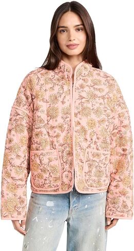 سترة Chloe للسيدات من FP Movement، مجموعة Peach Combo، وردي، أبيض فاتح، S in Kuwait