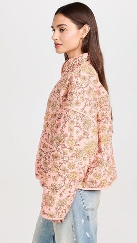 سترة Chloe للسيدات من FP Movement، مجموعة Peach Combo، وردي، أبيض فاتح، S in Kuwait