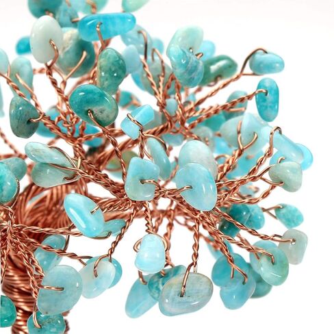 مزيج الأحجار الكريمة المال الجمشت الورد السترين العقيق الشفاف الكوارتز فنغ شوي النباتات والزهور الأشجار الاصطناعية الأبيض in Kuwait