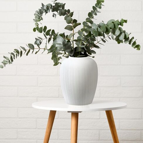 Olly & Rose Rhodes Vase - Flower Vase - White Ceramic Vases Patterned 20cm 8 Inch in Saudi Arabia