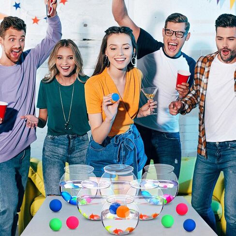 12 مجموعة 30 أوقية تنس الطاولة وعاء الأسماك كرنفال لعبة تفضل لعبة التنس ترتد أطباق الأسماك المستديرة كرات متعددة الألوان الأسماك الذهبية للبالغين ألعاب تنس الطاولة نشاط الحفلات جوائز الكرنفال in Kuwait