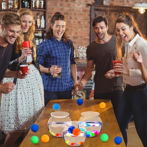 12 مجموعة 30 أوقية تنس الطاولة وعاء الأسماك كرنفال لعبة تفضل لعبة التنس ترتد أطباق الأسماك المستديرة كرات متعددة الألوان الأسماك الذهبية للبالغين ألعاب تنس الطاولة نشاط الحفلات جوائز الكرنفال in Kuwait