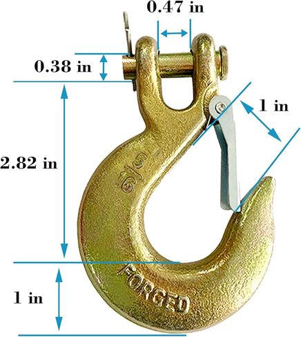 خطاف منزلق Clevis مقاس 3/8 بوصة، 4 عبوات من خطاف Clevis الفولاذي G70 مع مزلاج أمان لأسلاك المقطورة، وخطافات سلسلة، وخطافات إمساك صلبة للمقطورة (سعة 18,000 رطل) in Kuwait