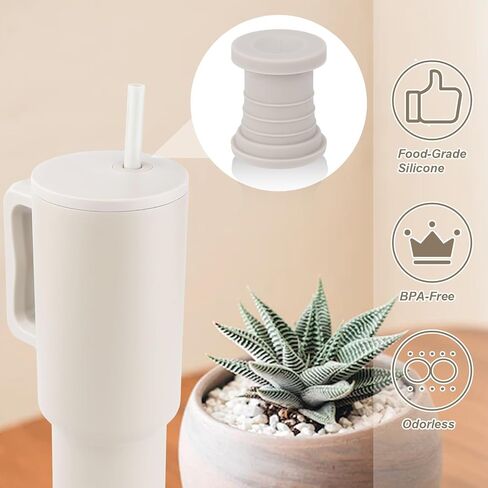 2pcs Replacement Stopper Compatible with Simple Modern Kids 40 oz 30 oz Tumblers with Handle, Silicone Water Bottle Top Accessories Cup Lid Seal Gaskets Travel Mug Replacement Parts (Gray) in Saudi Arabia