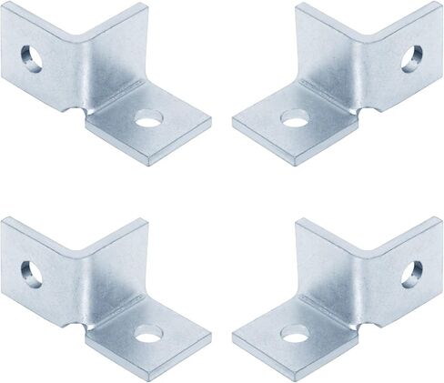 4 قطع (زوجين) تركيب جناح زاوية واحدة 2 فتحة لقناة تبختر 1-5/8 بوصة، قبول مسمار 1/2 بوصة، سمك 5.7 مم، مجلفن كهربائيًا in Kuwait