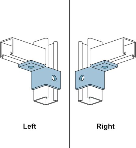 4 قطع (زوجين) تركيب جناح زاوية واحدة 2 فتحة لقناة تبختر 1-5/8 بوصة، قبول مسمار 1/2 بوصة، سمك 5.7 مم، مجلفن كهربائيًا in Kuwait