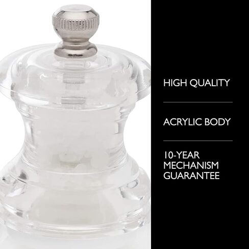 مجموعة هدايا مطحنة الملح والفلفل الصغيرة من كول آند ماسون - مطاحن ملح وفلفل صغيرة للسفر - أدوات توابل قابلة للتعديل - مطاحن ملح وفلفل قابلة لإعادة الملء - أداة مطبخ للغسيل اليدوي - أكريليك شفاف in Kuwait