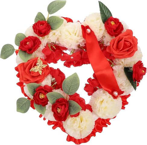 EXCEART Headstone Flowers Decoration Memorial Grave Flower Wreath Shaped Cemetery Flowers Coffin Grave Wreath for Funeral Cemetery Tombstone Saddle Flower Decor in Saudi Arabia