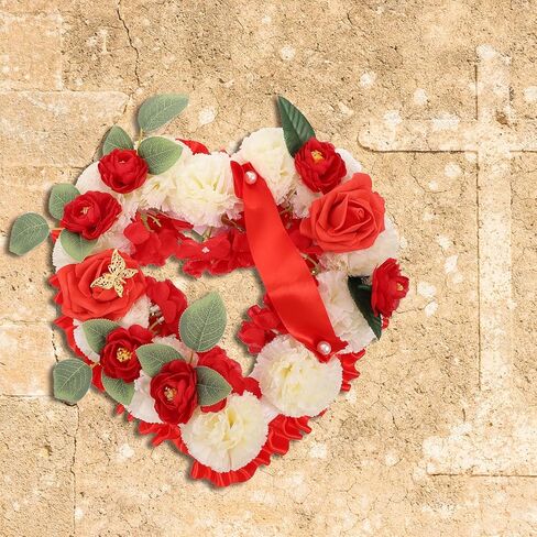 EXCEART Headstone Flowers Decoration Memorial Grave Flower Wreath Shaped Cemetery Flowers Coffin Grave Wreath for Funeral Cemetery Tombstone Saddle Flower Decor in Saudi Arabia