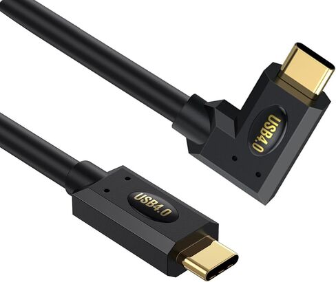 كابل Qaoquda USB4، 240 وات USB 4 (USB C إلى USB C) ذكر إلى ذكر شحن سريع متوافق مع Thunderbolt 4/3 يدعم نقل البيانات بسرعة 40 جيجابت في الثانية كابل عرض فيديو 8K@60 هرتز (يسار ويمين) (/3.3 قدم) in Kuwait
