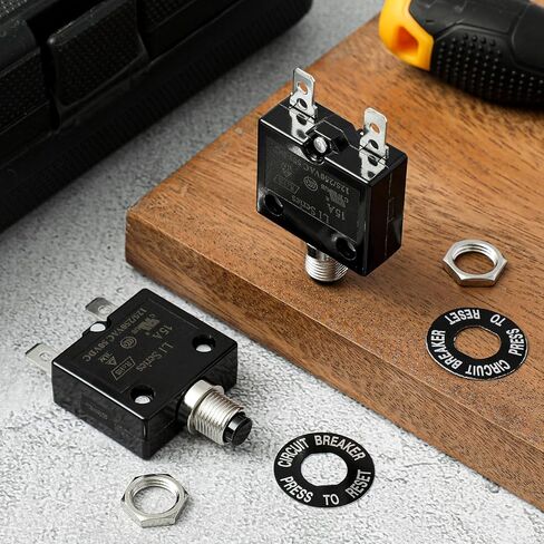 10 مجموعة 15amp قاطع زر كهربائي 125/250 فولت تيار متردد 50 فولت تيار مستمر واقي حراري من الحمل الزائد سلسلة L1 مع إعادة تعيين يدوي قطاع دارة حرارية L1-15A in Kuwait