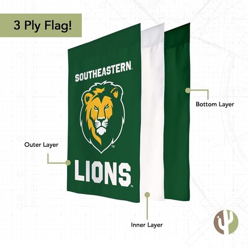 Desert Cactus Southeastern Louisiana University Garden Flag SLU Lions Banner 100% Polyester (Design A) in Saudi Arabia