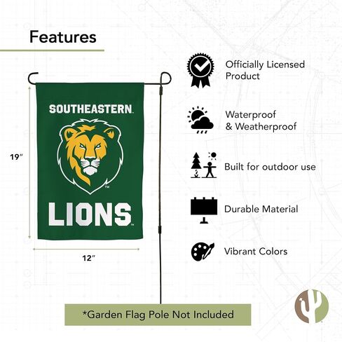 Desert Cactus Southeastern Louisiana University Garden Flag SLU Lions Banner 100% Polyester (Design A) in Saudi Arabia