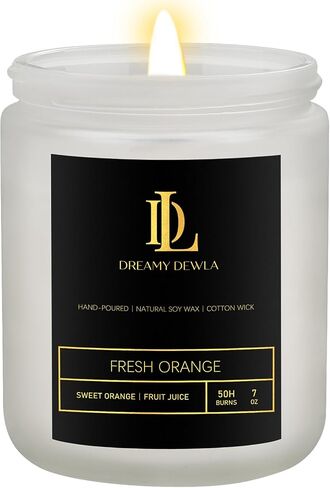 Fresh Orange Scented Candles for Home, Candles Gift for Women Men, Aromatherapy Candles for Home Scented, Soy Candles, White Jar in Saudi Arabia