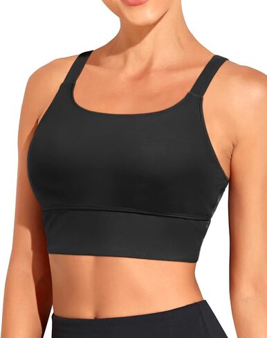 Women Sports Bra Swim Tops - Crop Bikini Top Supportive Bathing Suit Top Swimwear in Kuwait