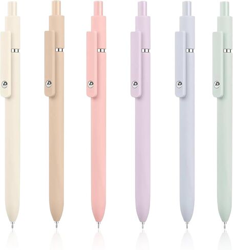 6pcs Retractable Gel Pens，Smooth Writing Black Ink Pens, cute 0.5mm Fine Point, Aesthetic Rolling Ball Gel Pens, Quick Dry for Nurse Journaling Note School Office in Saudi Arabia